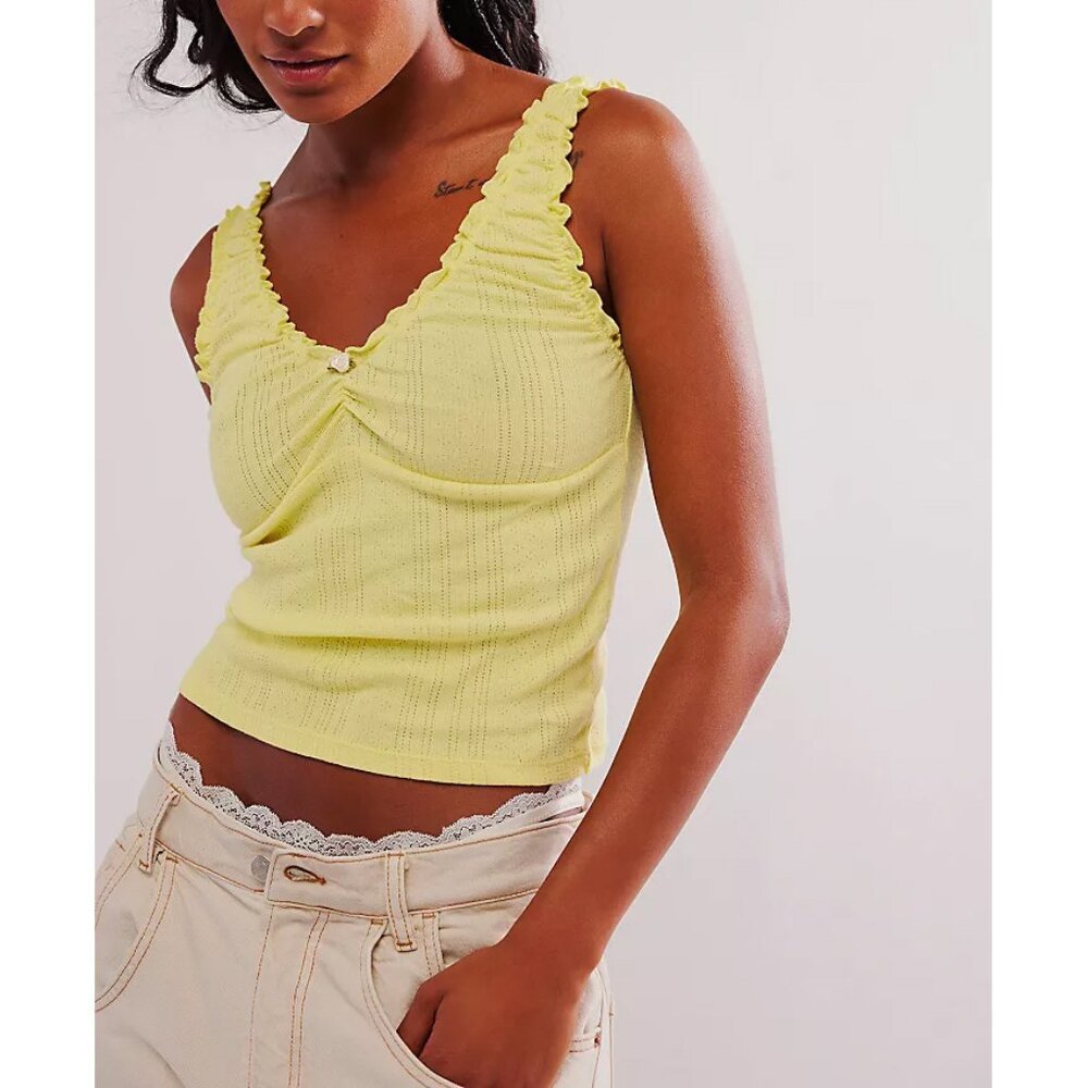 NWOT Free People Yellow Camisole Top